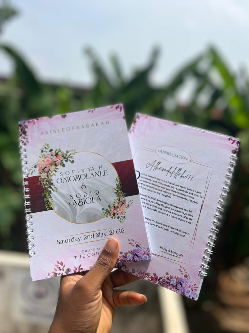 Wedding Jotter Print (A5 Semi Hard Cover)